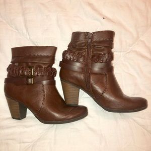 Brown ankle booties
